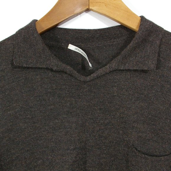 Ursula Conzen Polo Shirt Womens 2 Fitted Brown Cashmere Silk Lightweight Ladies - Picture 2 of 10